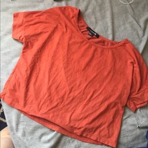 Orange Suede Crop Top