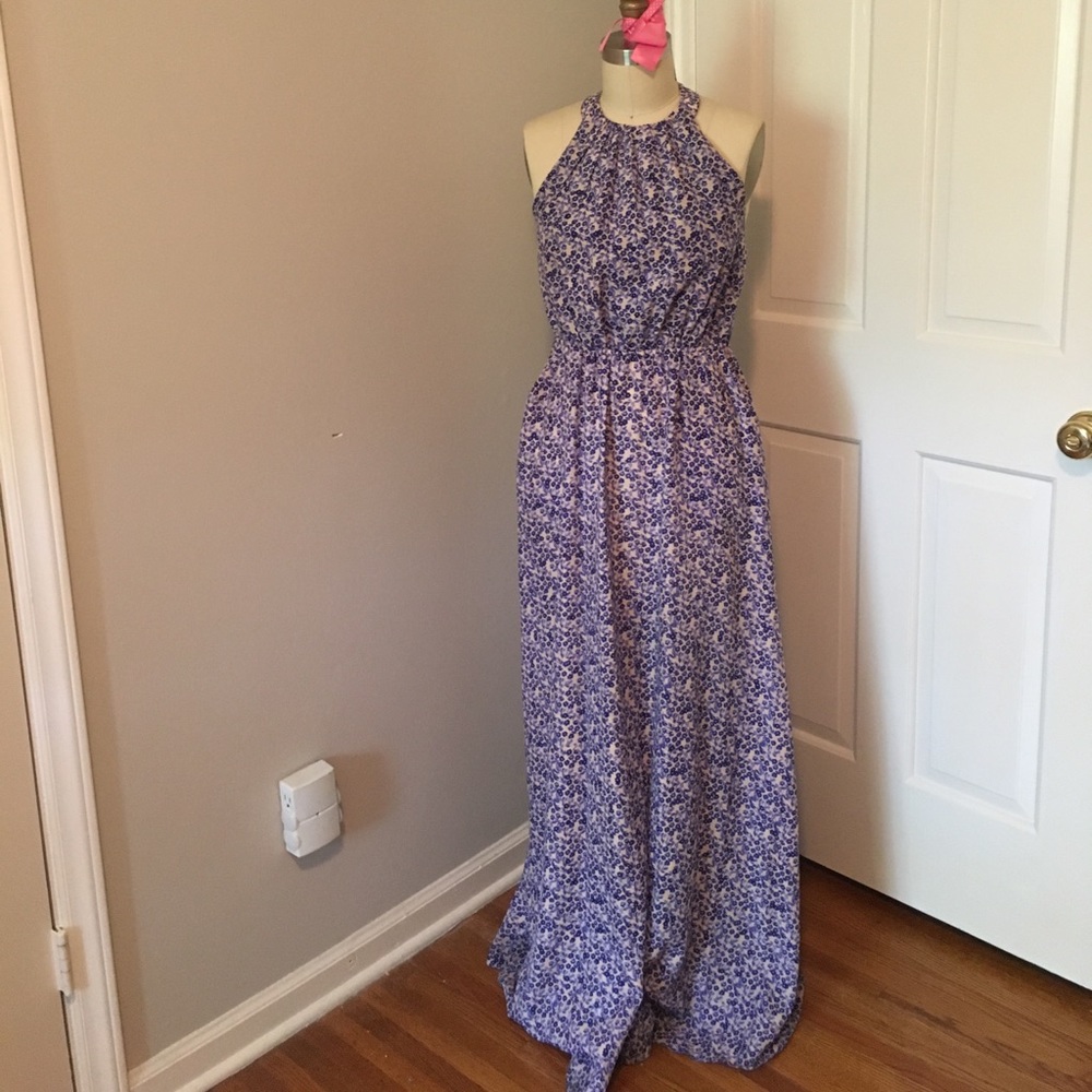 Jessica Simpson floral maxi halter dress