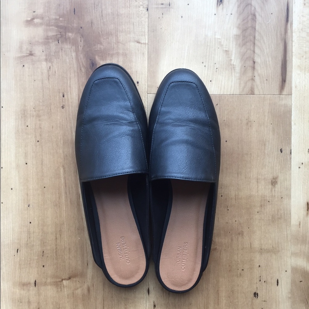 Urban outfitters black loafer mules