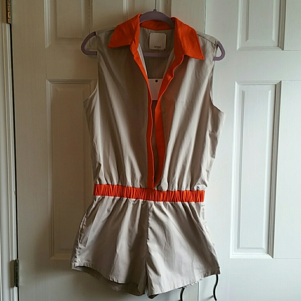 NWT Orange and Cream Romper