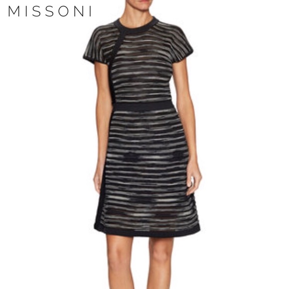 Intarsia illusion wrap dress - Picture 1 of 5