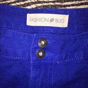 Bright blue skinny jeans!