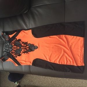 Orange and Black Dress