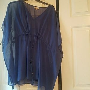 Blue sheer cover up