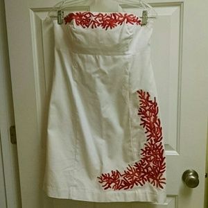 Lillly Pulitzer size 8 white strapless dress