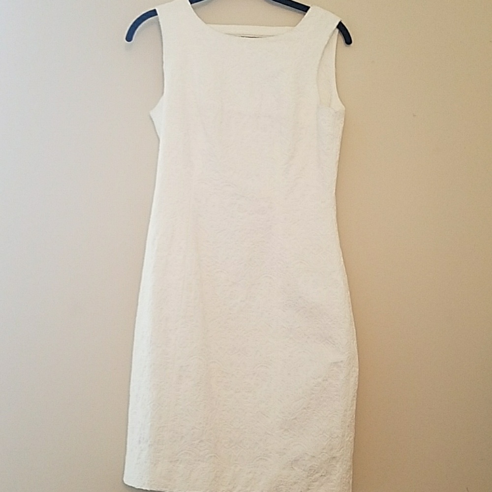 H&M white lace sheath dress