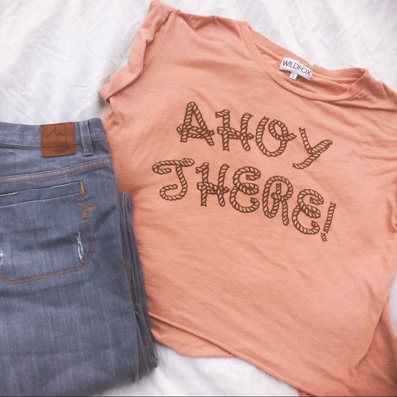 Wildfox Ahoy There Cuffed Tee - Picture 2 of 7