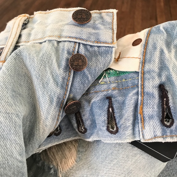 Light wash distressed selvedge denim - Picture 3 of 6
