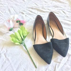 Madewell Black Leather Pointed-Toe Flats