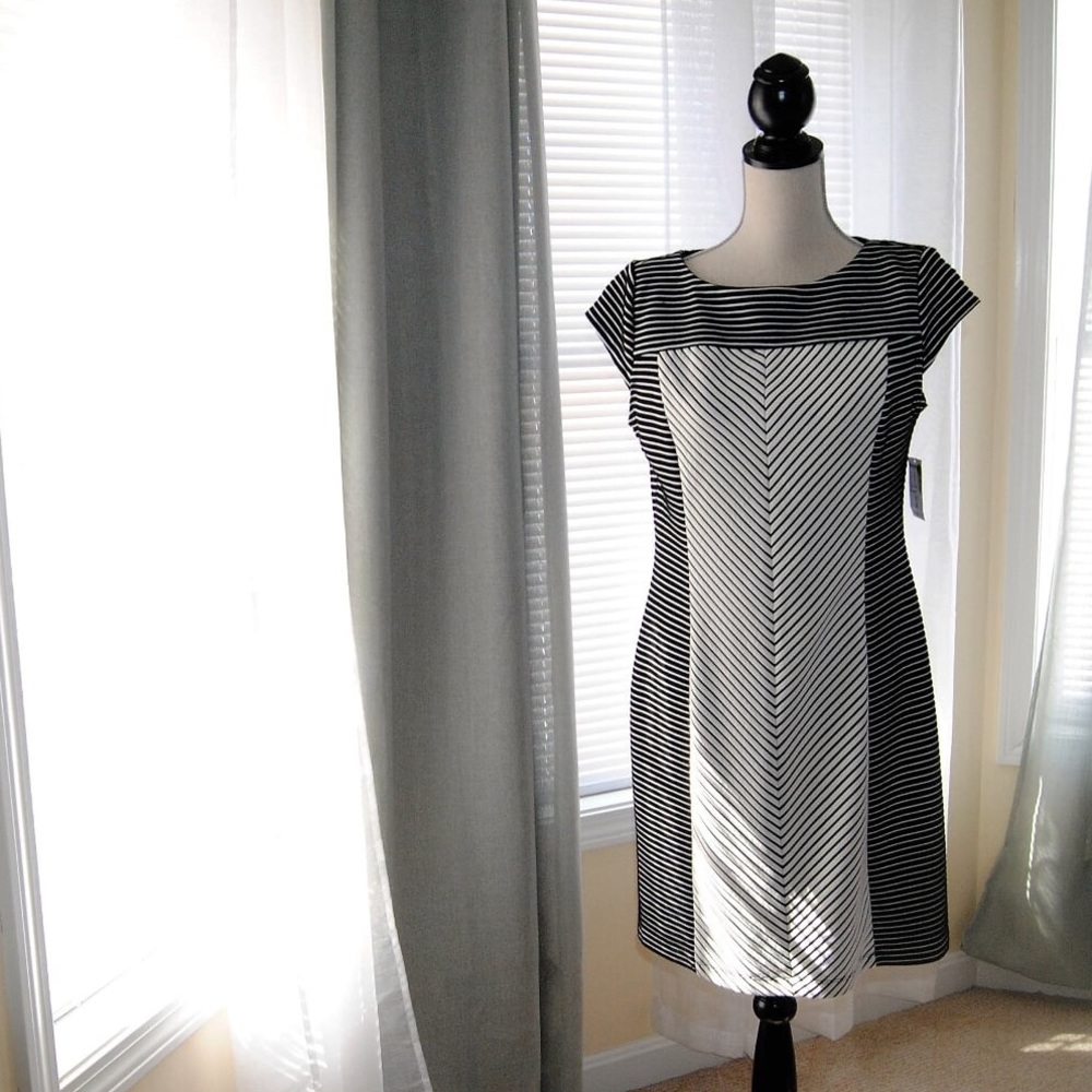 Black and white stripped dress