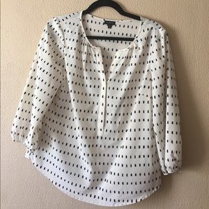 Talbots 3/4 Sleeve Dot Blouse
