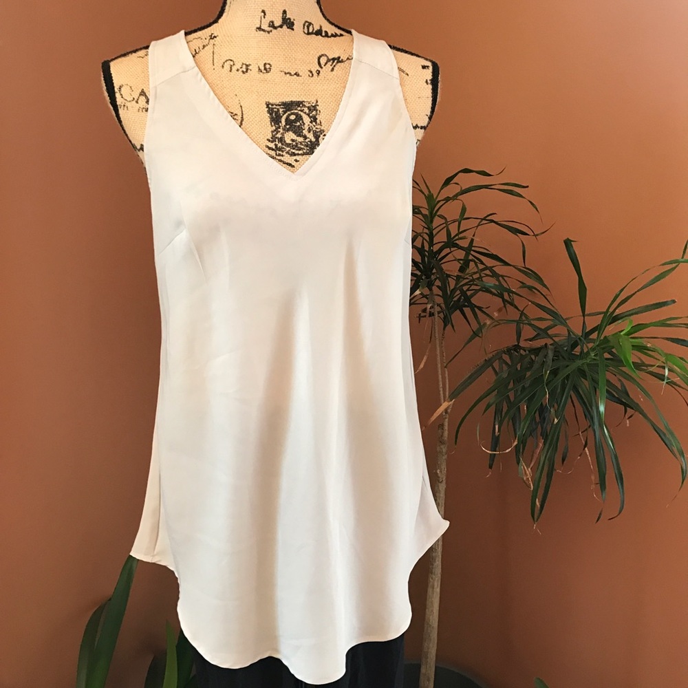Polyester V-neck Tank Top - Light Gray