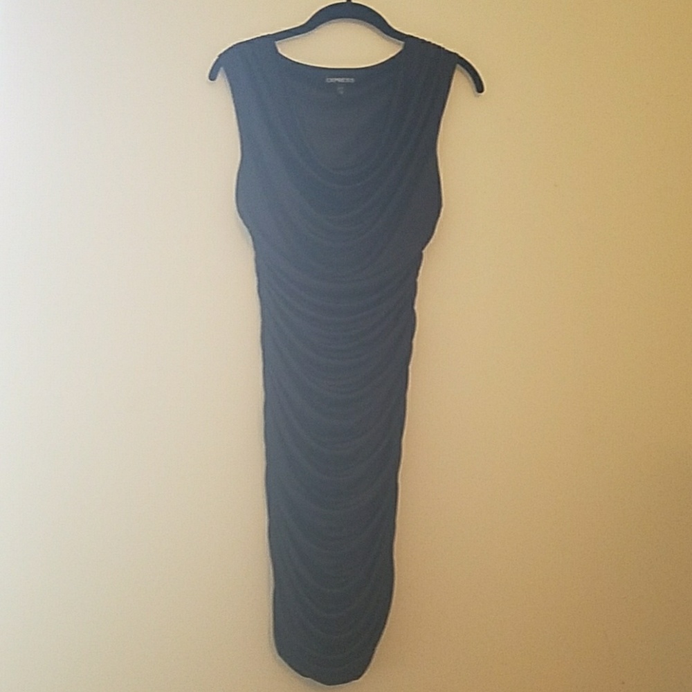 Express black sateen sheath dress