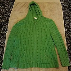 Cable knit hooded sweater