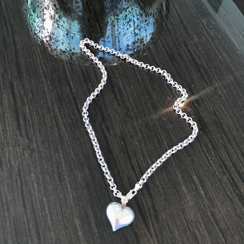 Favorite Silver Full Heart on silver chain
