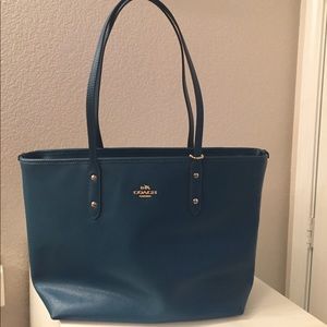 Coach City Tote teal green purse