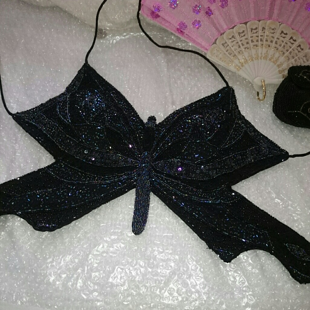 Beaded BUTTERFLY HALTER