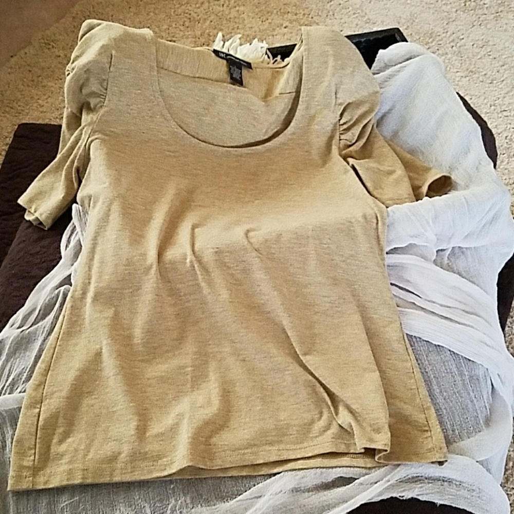 I-N-C Gold Shimmer Top