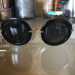 Miu Miu 49mm Round Retro Sunglasses