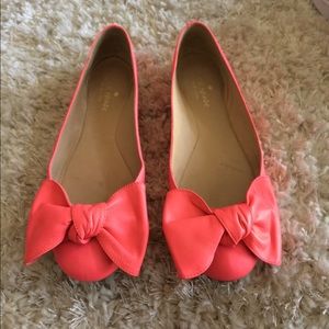 Kate Spade Pink Bow Flats, size 6.5