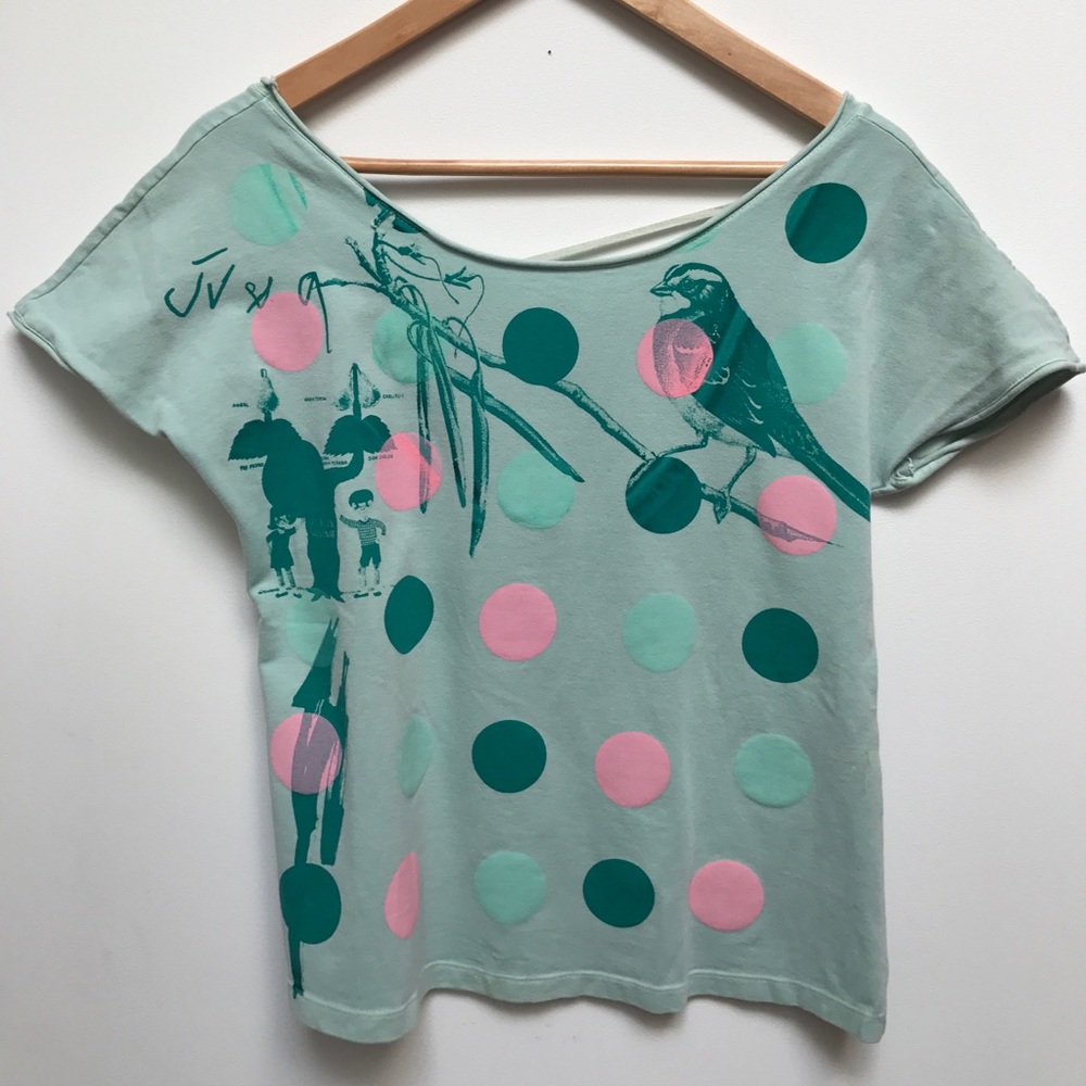 Hand-printed artisan graphics T-shirt