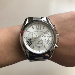 Michael Kors oversized silver watch