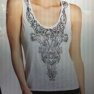 Alice and Olivia Indie Embroidered Linen Tank - M