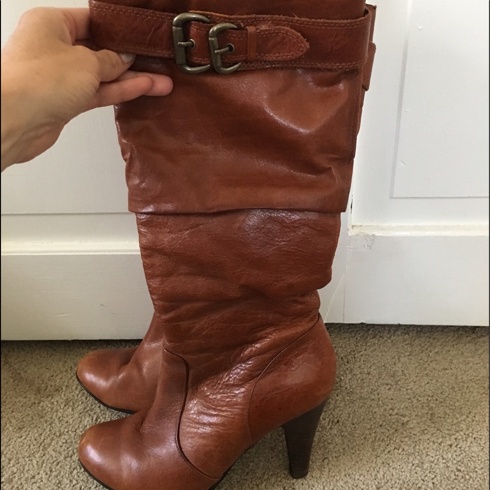 Aldo tall leather slouchy boot