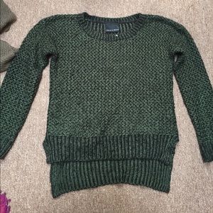 Harlowe and Graham green and black sweater