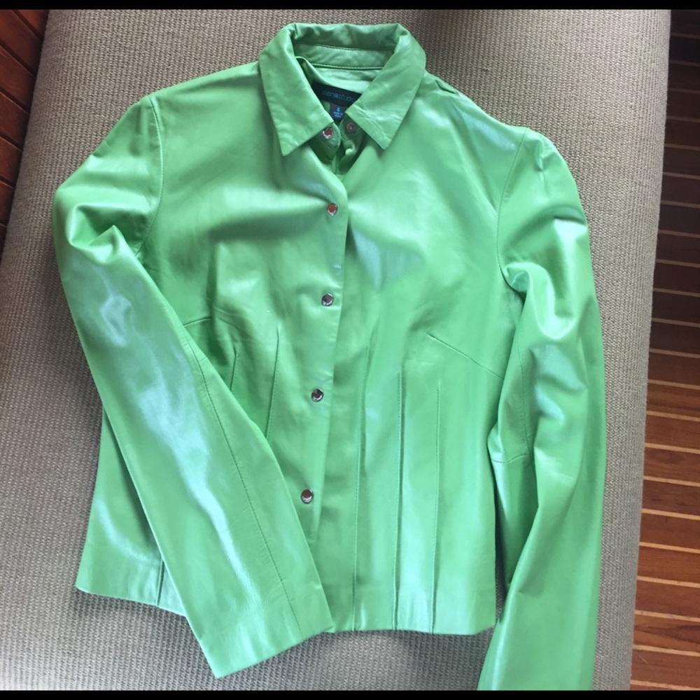 Totally cool lime green leather jacket