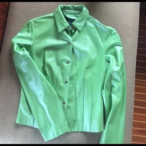 Totally cool lime green leather jacket
