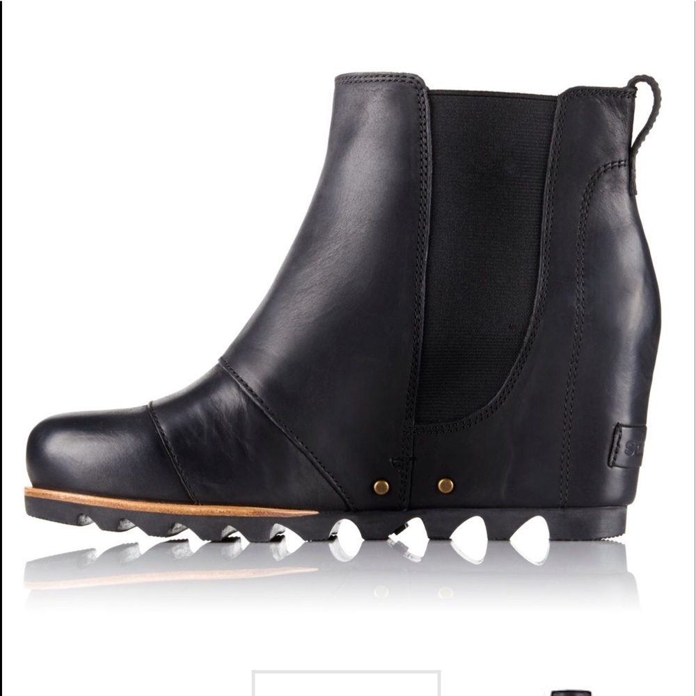 Sorel Lea Wedge Ankle Boot Bootie Black