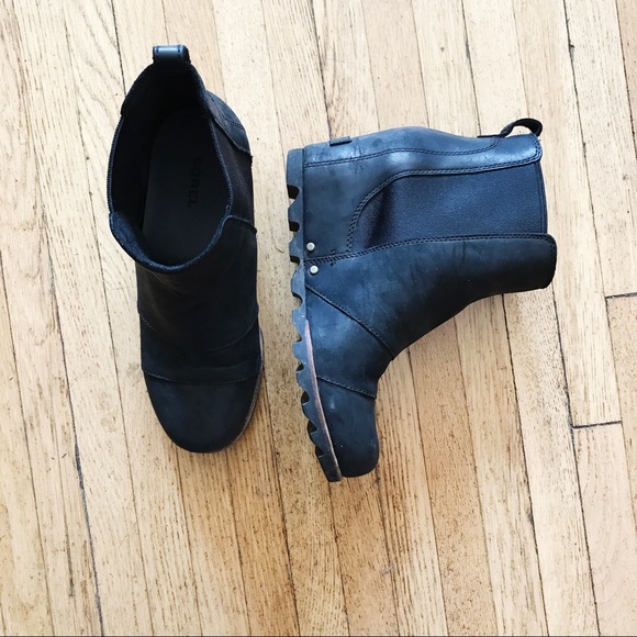 Sorel Shoes - Sorel Lea Wedge Ankle Boot Bootie Black Sorel Shoes - Sorel Lea Wedge Ankle Boot Bootie Black