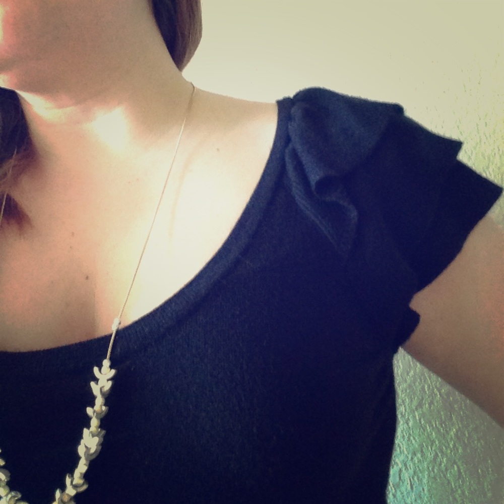 Express ruffle sleeve sweater