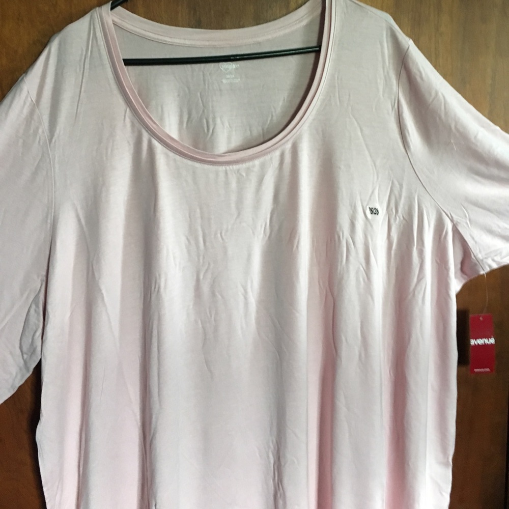 Pink Satin Trim Layering T-Shirt