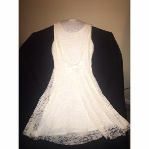 Monteu White Lace Dress With Bow🎀