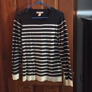 Banana Republic blue and cream striped sweater