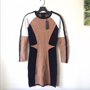 NWT 💙Walter Baker Leather Trim Colorblock Dress