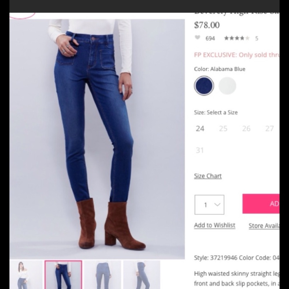 Free People Beverly high rise skinny jeans - Picture 6 of 7