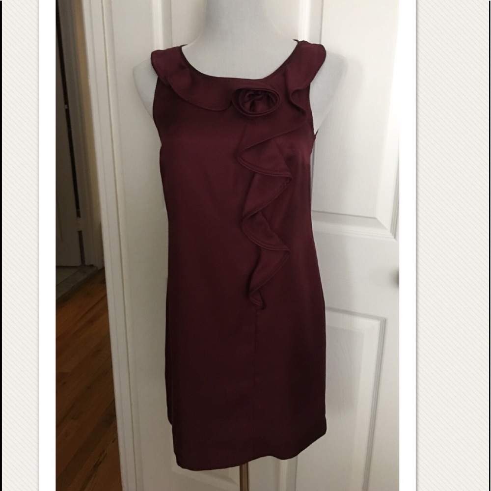 Banana Republic 100% Silk Maroon Dress