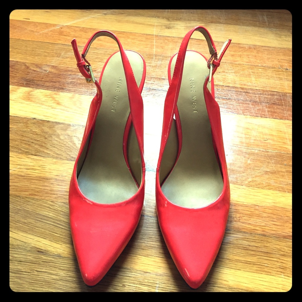 Coral Nine West slingback pumps