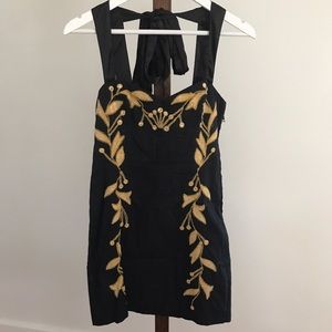 Black with gold embroidery FP dress.