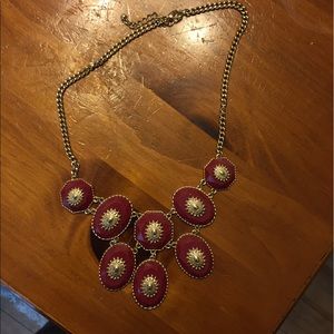 Dark Red & Gold Necklace