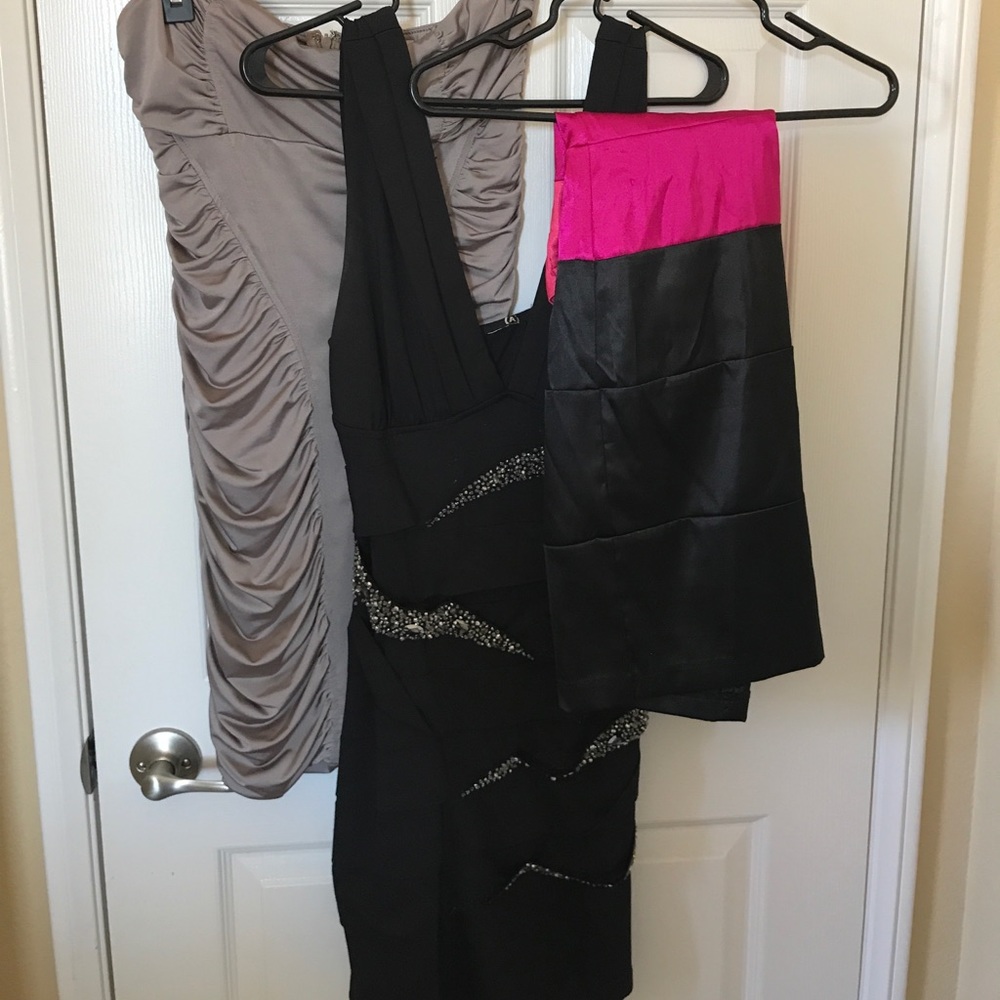 Lot of 3 club dresses.