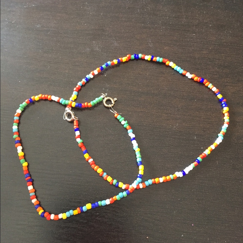 Fine Beaded Anklet & Bracelet Set