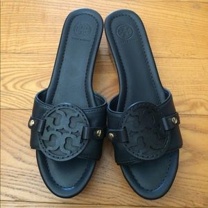 Tory Burch "Madalena" Navy Platform Slide