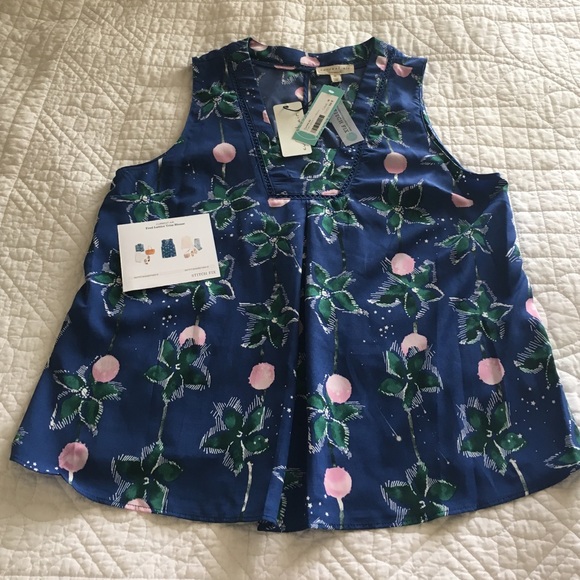 Current Air Tops - Current Air Fred Lattice Trim Blouse