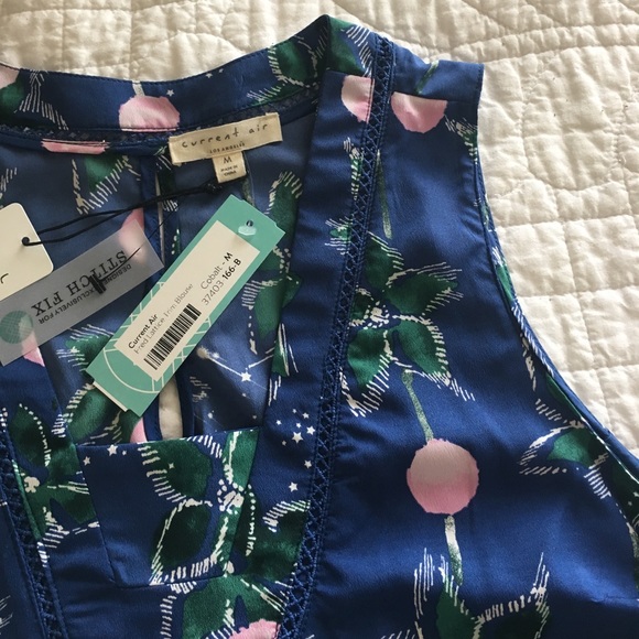 Current Air Fred Lattice Trim Blouse - Picture 2 of 5