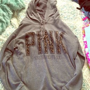 Pink by VS cheetah print hoodie