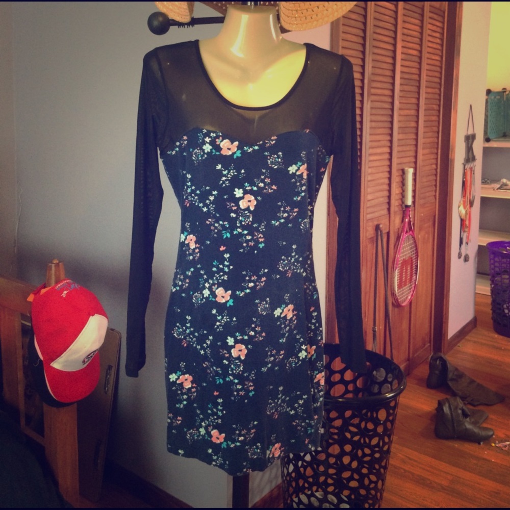 Navy floral dress